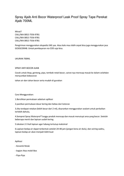 WA 0852-7556-9781 cairan penambal tembok di Aceh