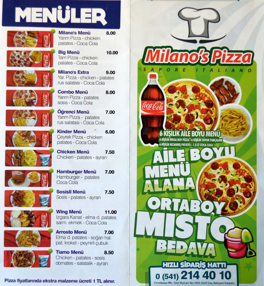 Milano's Pizza Menü by Çanakkale&hellip; Flipsnack