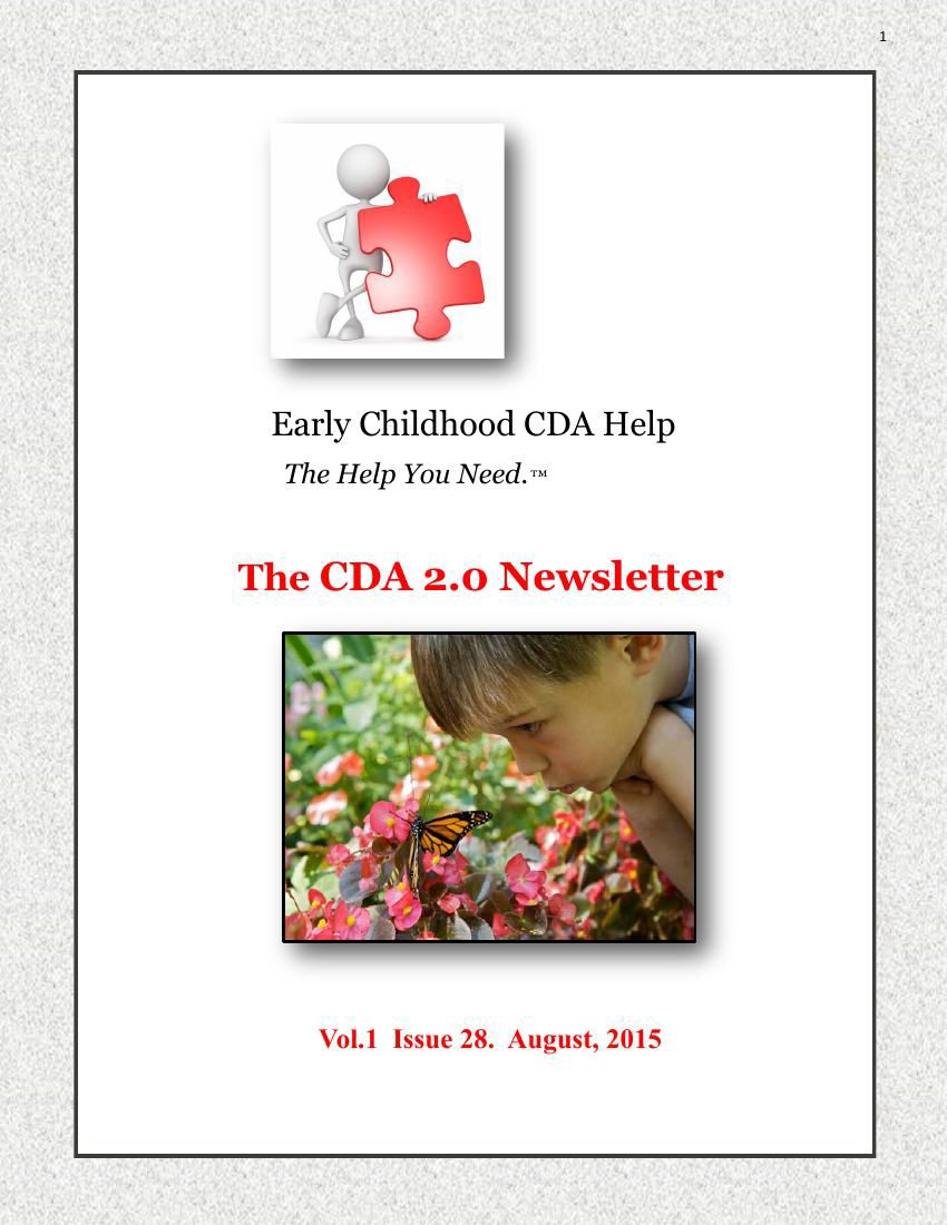 Early Childhood CDA Help August Newsletter by Debra Pierce - Flipsnack