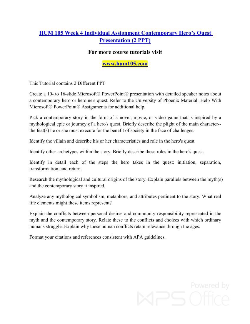 Hum 105 learning team contemporary hero quest presentation 05 image