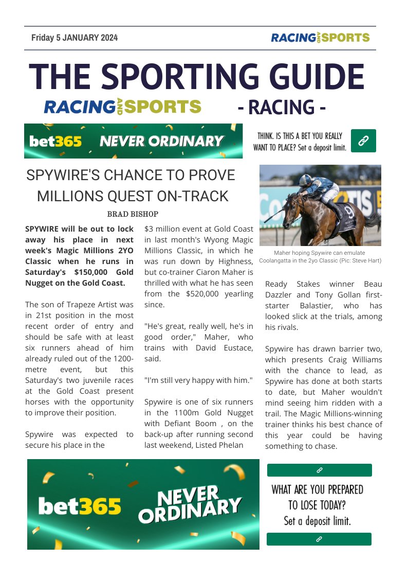 The Sporting Guide - Racing & Sports - 5 January 2024 by Racing and Sports