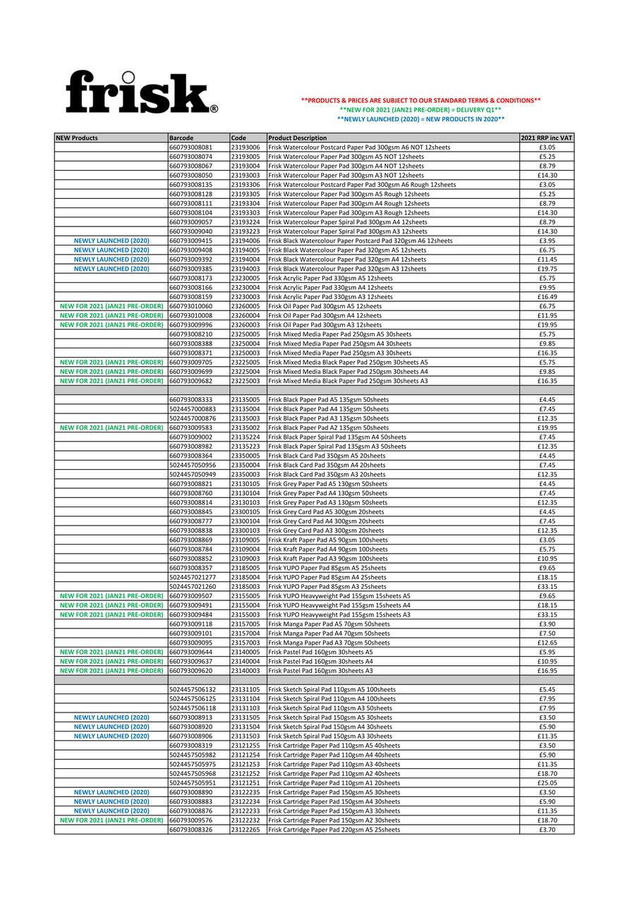 2021 Frisk Price List by SAA - Flipsnack