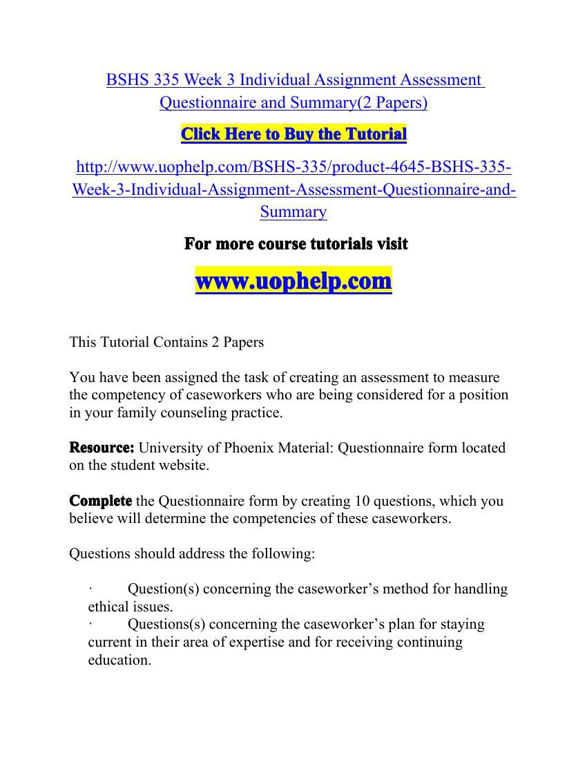 Essay about bshs 325 complete course material 03 image
