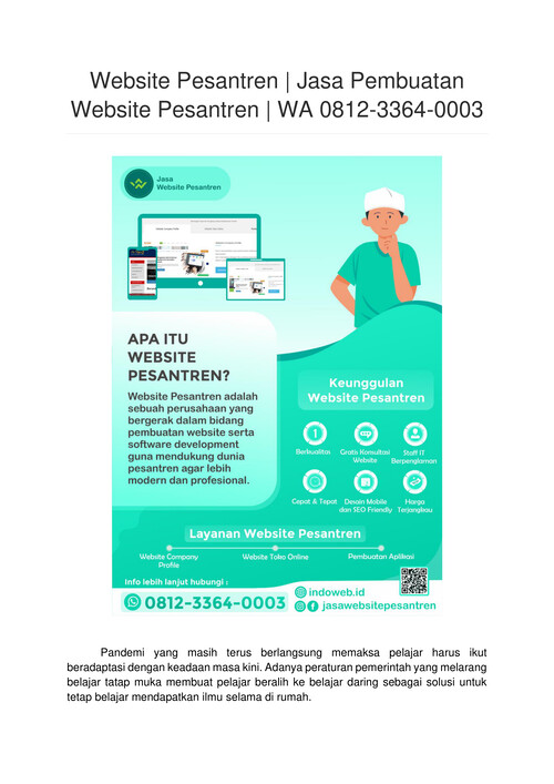 Website Pesantren | Jasa Pembuatan Website Pesantren | WA 0812-3