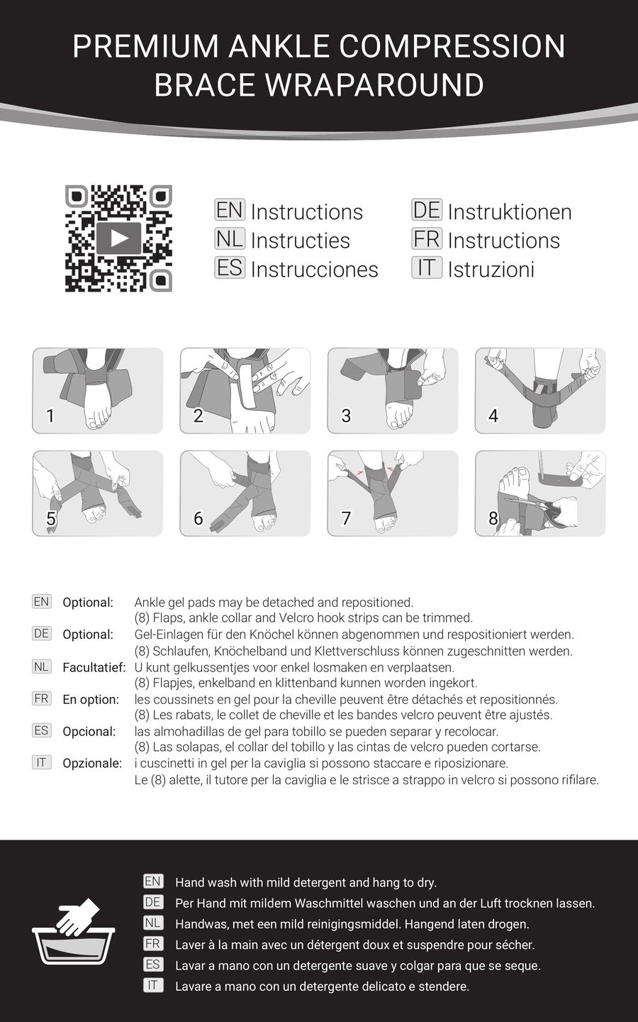 Premium Ankle Compression Brace Wraparound_Instructions by BioSkin