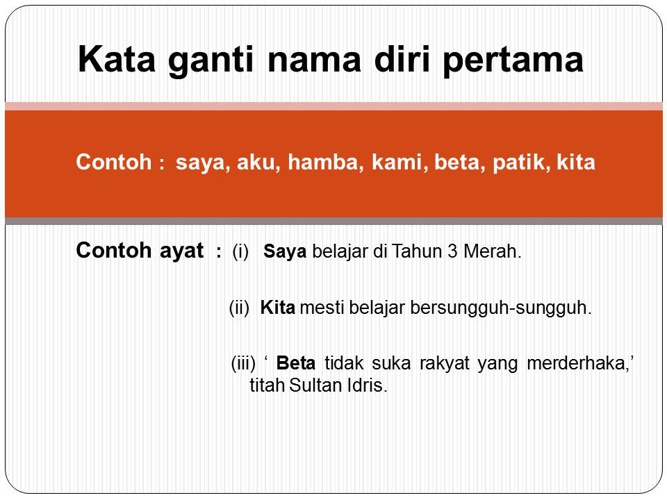 Contoh Kata Ganti Nama Diri Pertama | Ain Zulkarnaind