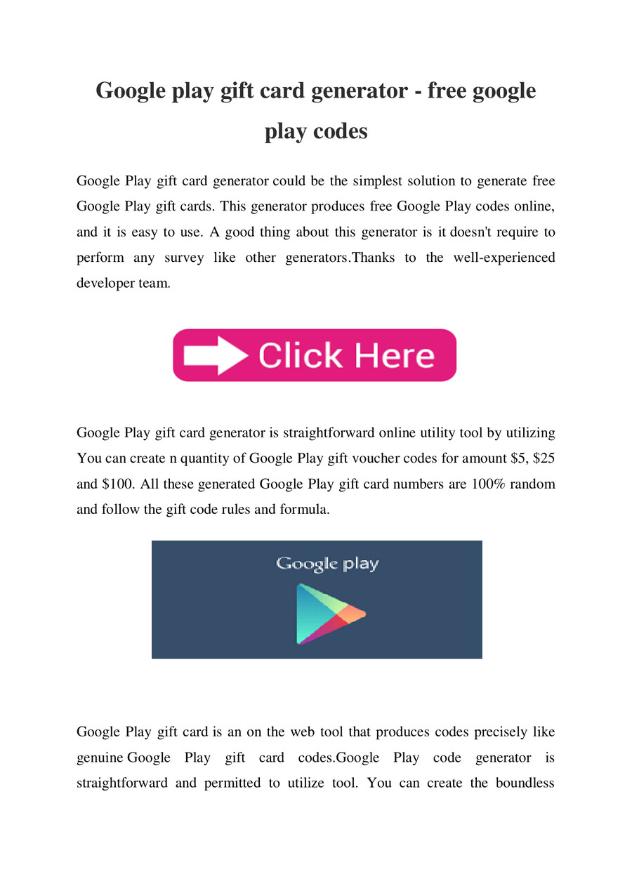 Google Play Gift Card Generator Free Google Play Codes By Googleplaycodes Flipsnack