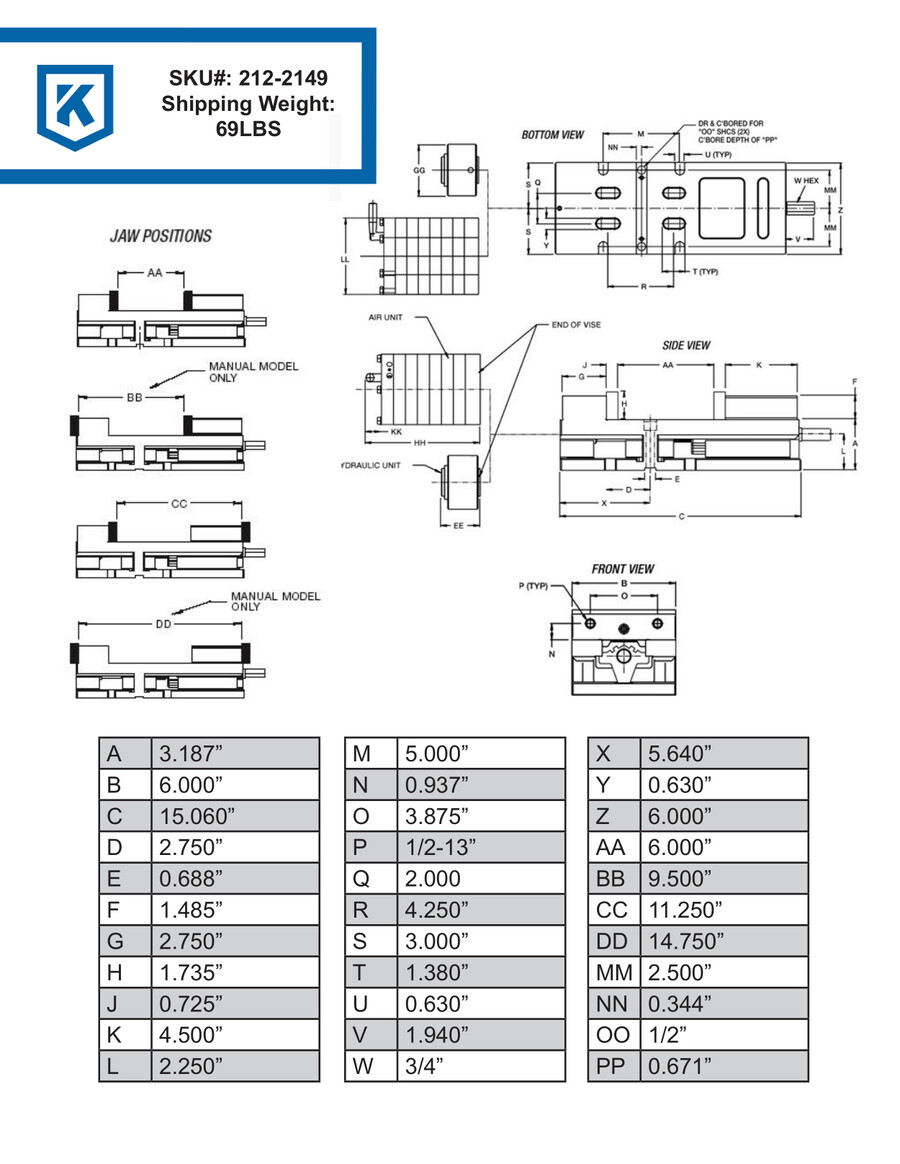 2122149 Kurt Vise Dimension Sheet by Shars Tool Flipsnack
