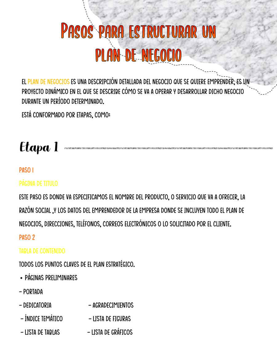 Pasos para estructurar un plan de negocio by Mich - Flipsnack