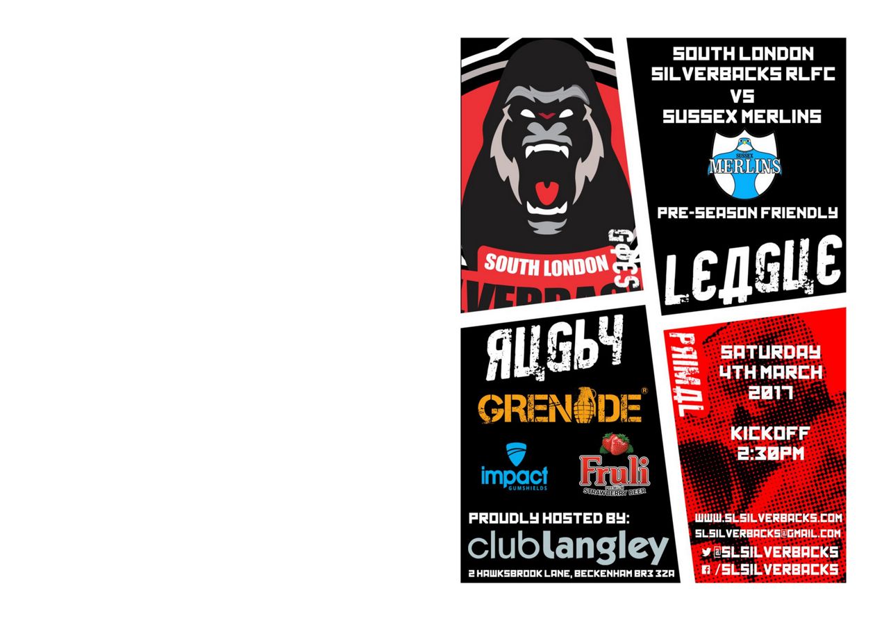 South London Silverbacks vs. Sussex Merlins - Matchday Book by South ...