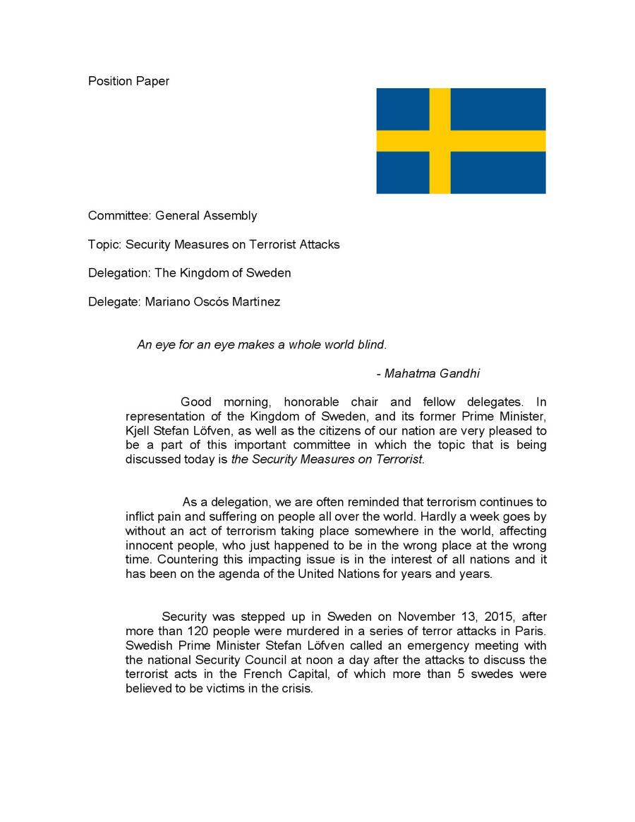 Position Paper.. Sweden by marianooscos - Flipsnack