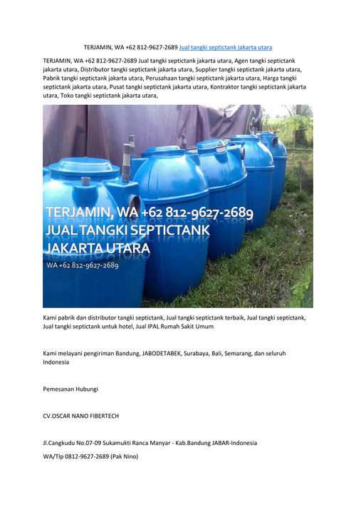 WA +62 812-9627-2689 Jual tangki septictank jakarta utara
