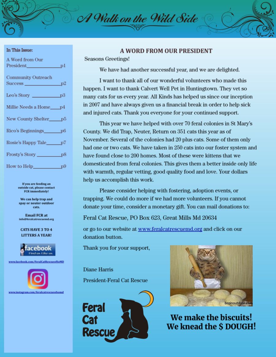 FCR Newsletter 2022 by Feral Cat Rescue MD - Flipsnack