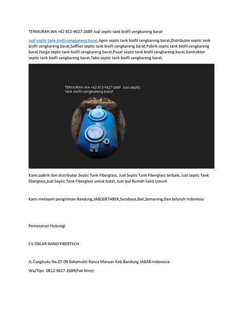 WA+62 812-9627-2689 Jual septic tank biofil cengkareng barat