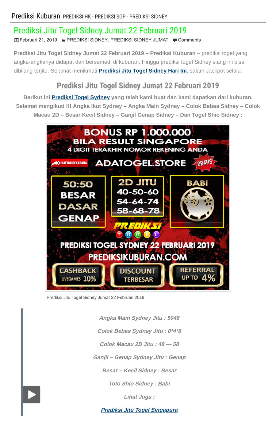 Prediksi Jitu Togel Hongkong Jumat 22 Februari 2019 By Prediksikuburan Flipsnack