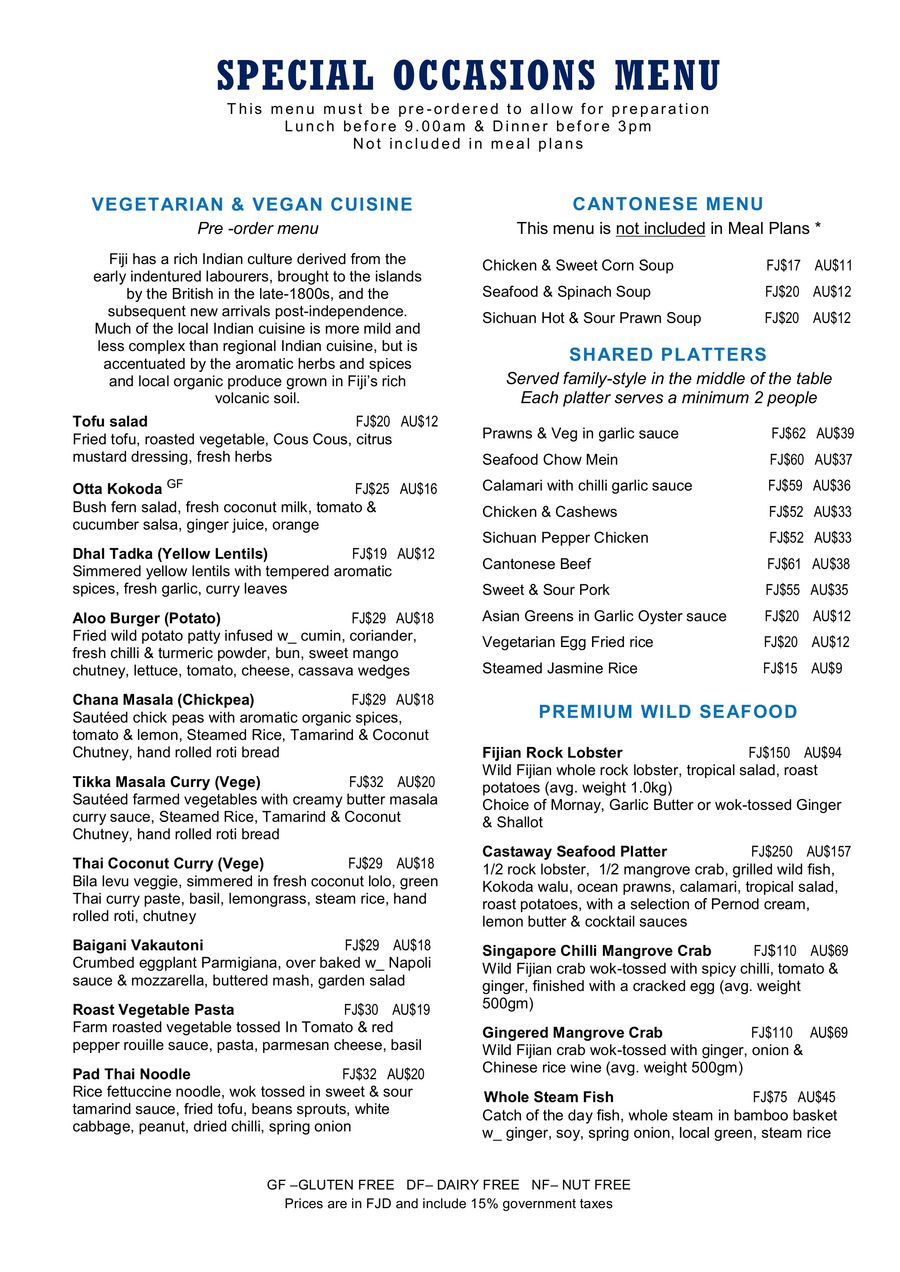 Water's Edge Special Occasions Menu 220610 by OUTRIGGER... - Flipsnack