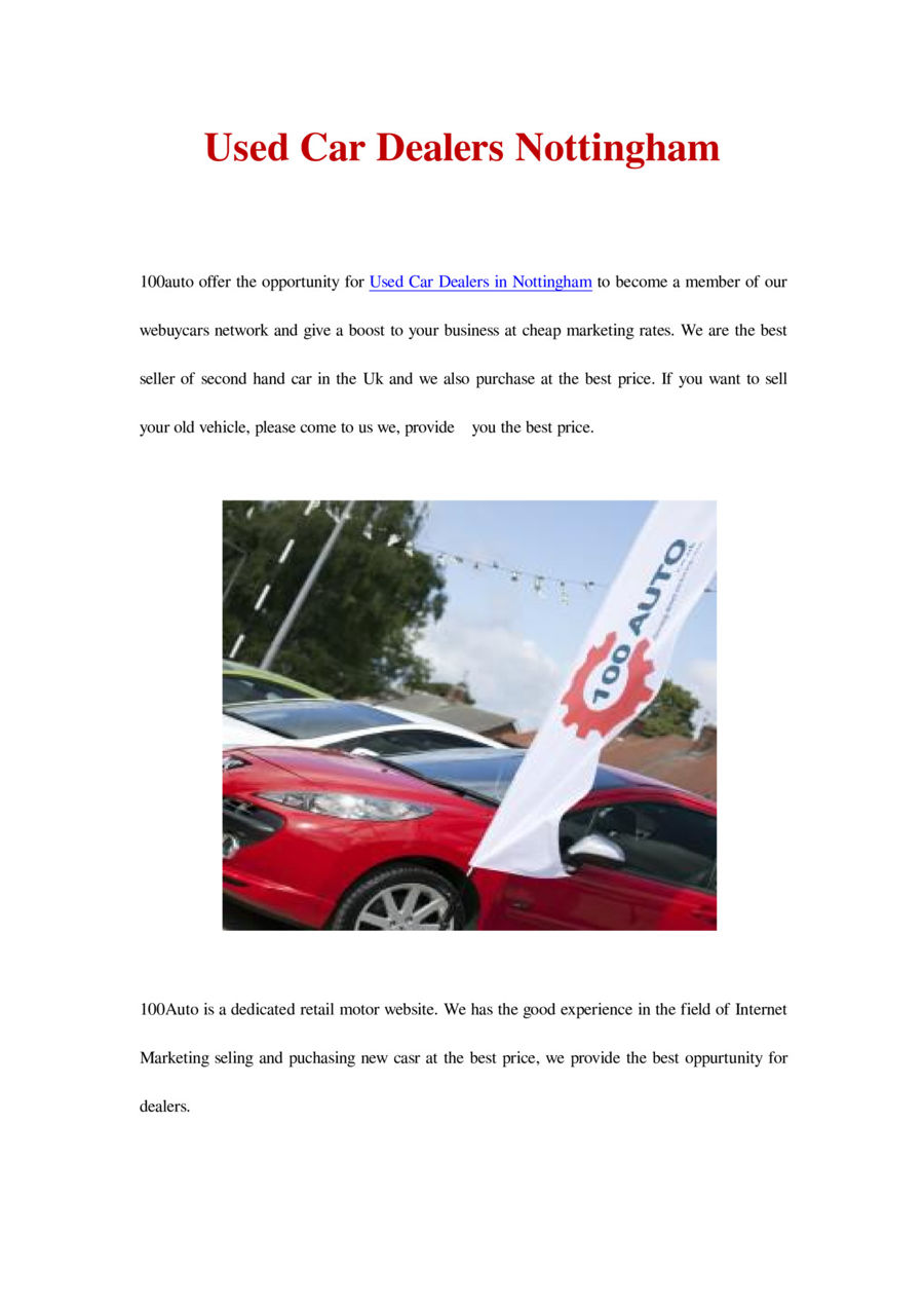 Used Car Dealers Nottingham by 100 Auto Flipsnack