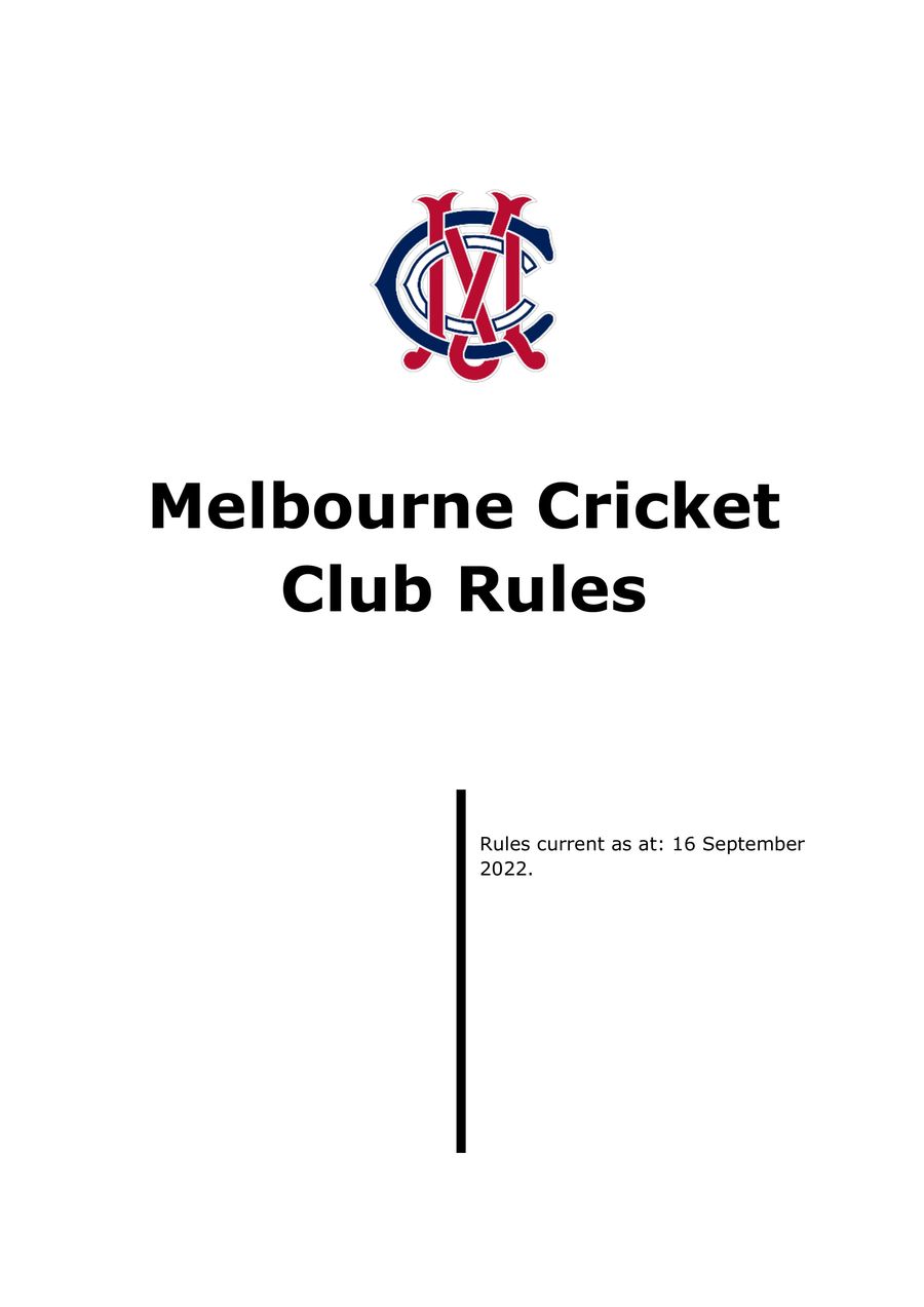 Melbourne Cricket Club Rules by Flipsnack