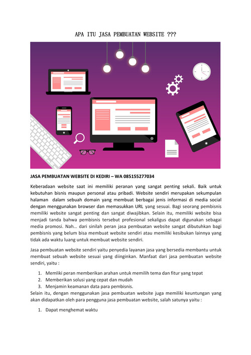 WA 085155277034 –Jasa Pembuatan Website Murah di Nganjuk