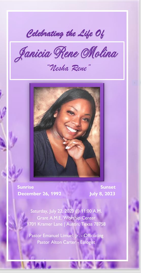 Janicia Molina Funeral Program by A Life... - Flipsnack