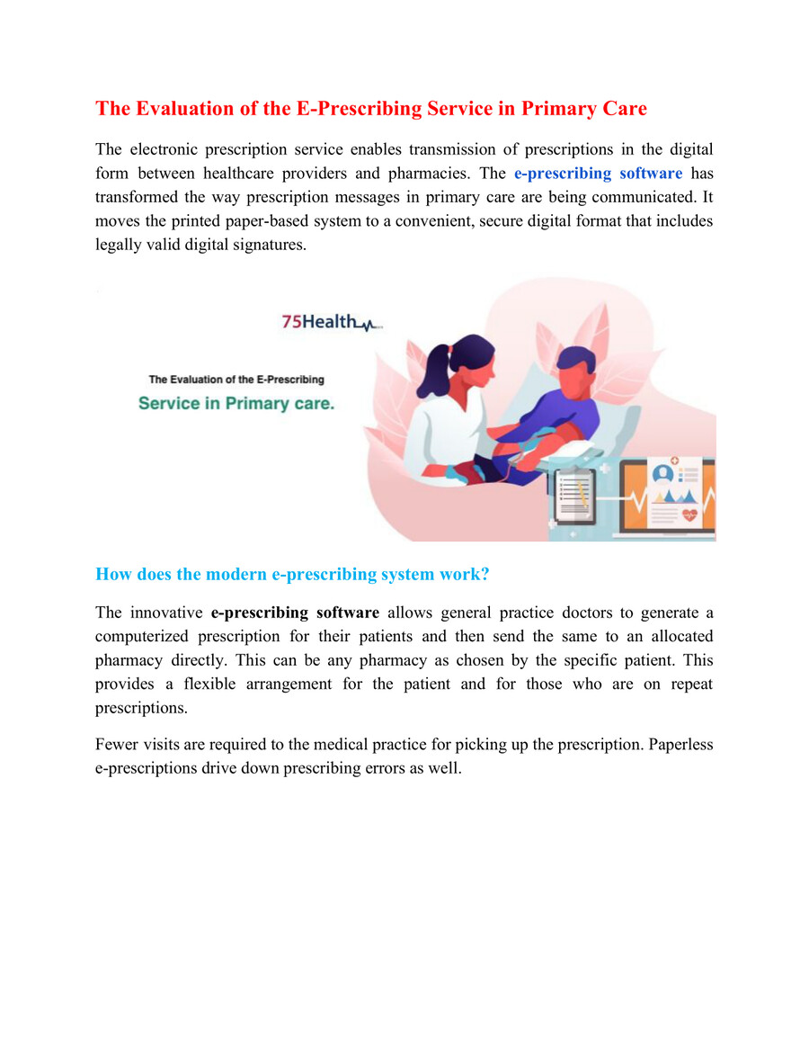 E-Prescribing Software Service in Primary Care by Healthservice - Flipsnack
