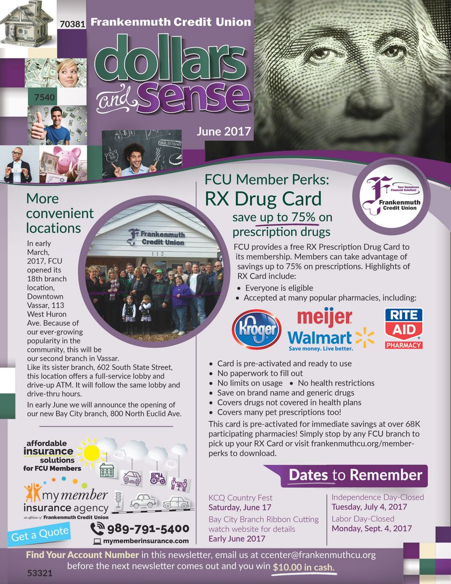 Frankenmuth Credit Union Dollars and Sense Newsletter June by