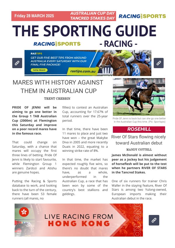 The Sporting Guide - Racing & Sports - 28 March 2025 by Racing and Sports