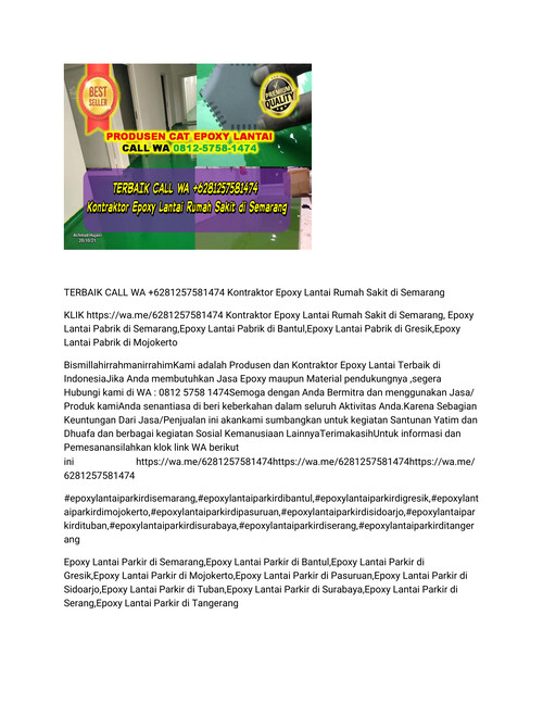 TERBAIK CALL WA +6281257581474 Kontraktor Epoxy Lantai Rumah