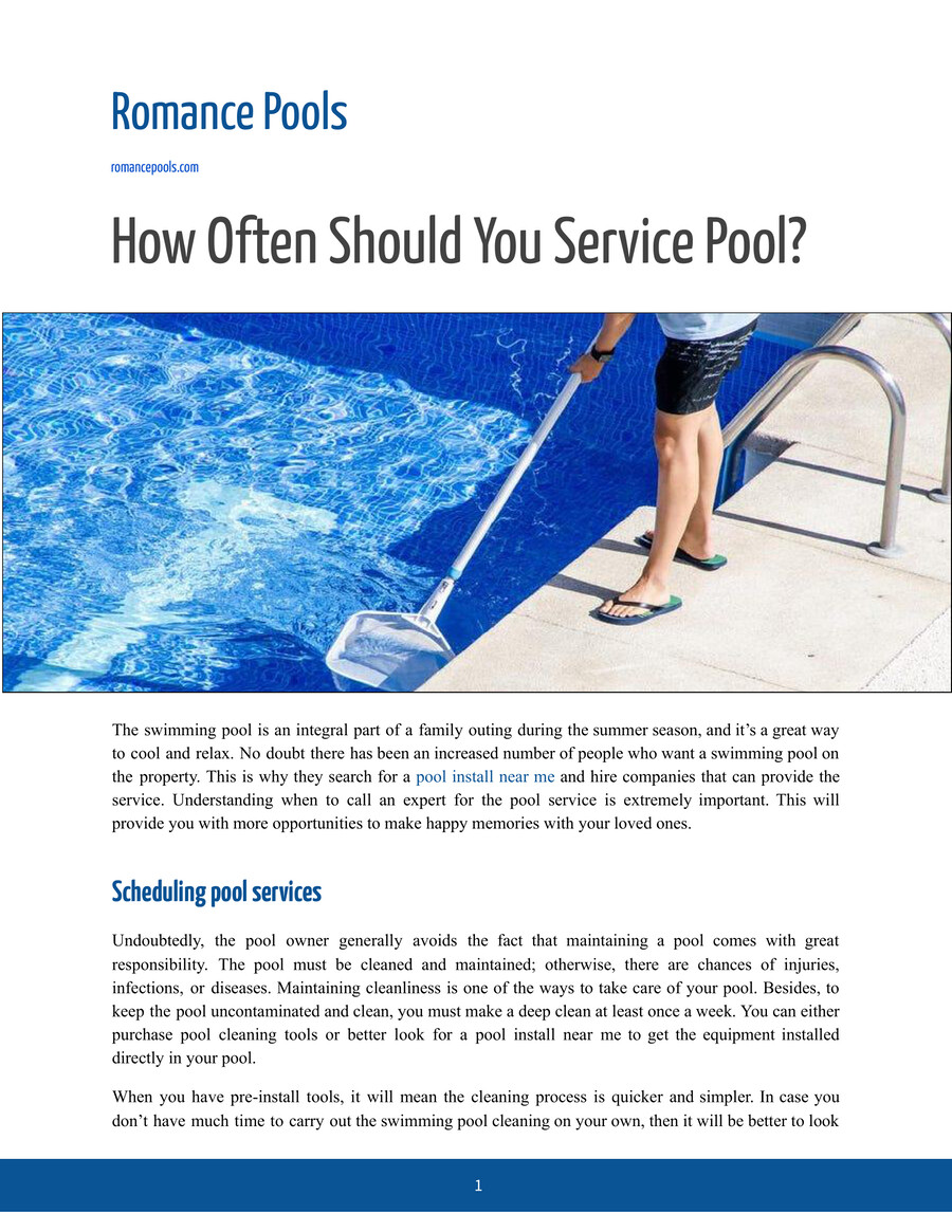 How Often Should You Service Pool? by Romance pools Flipsnack