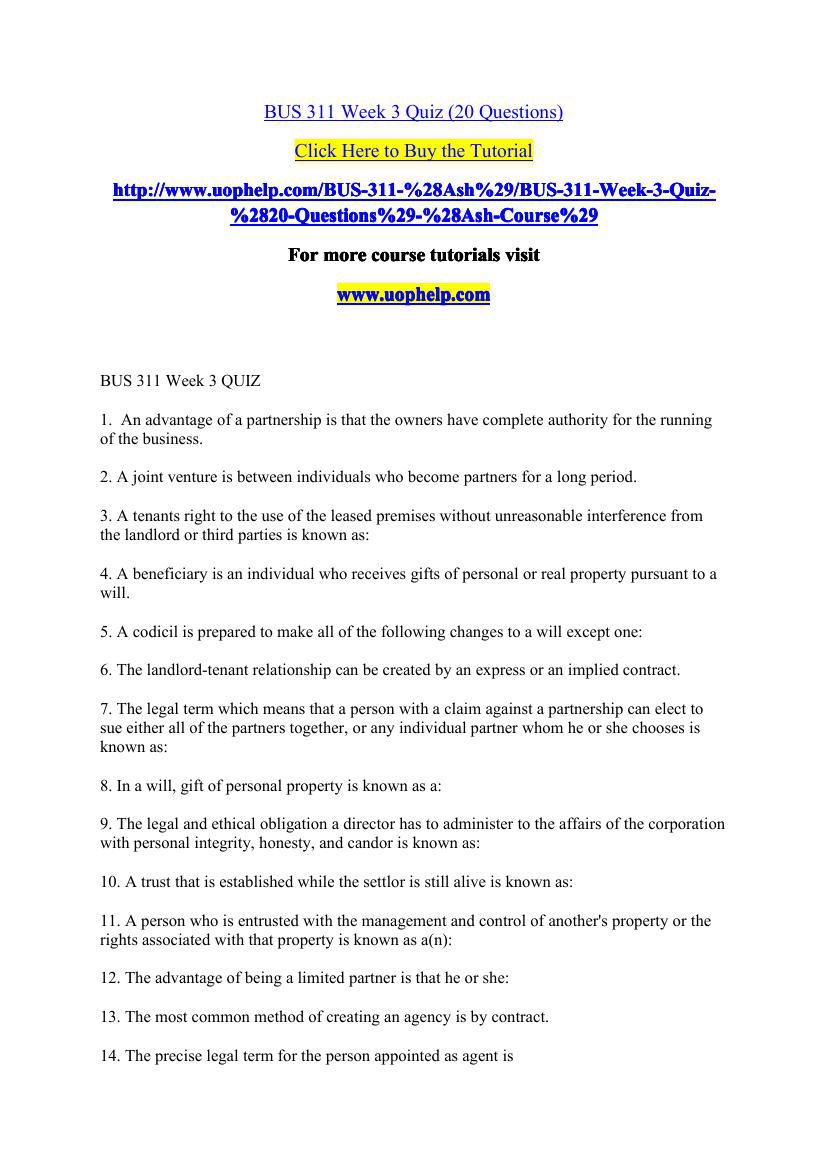 Bus 307 quiz essay example 05 picture