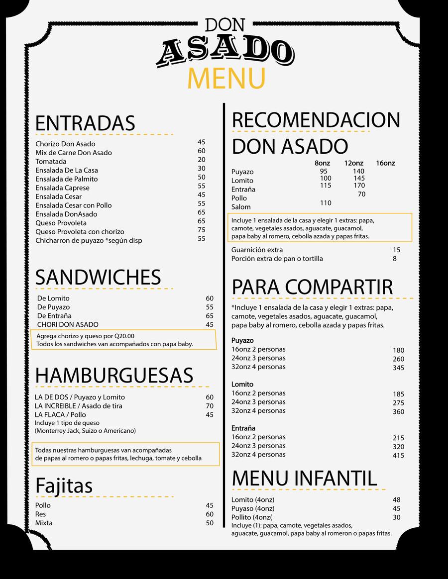 Menu Don Asado by Don Asado Flipsnack