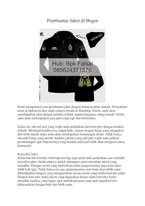 pembuatan jaket di bogor | tempat jaket di bogor | +62856-24