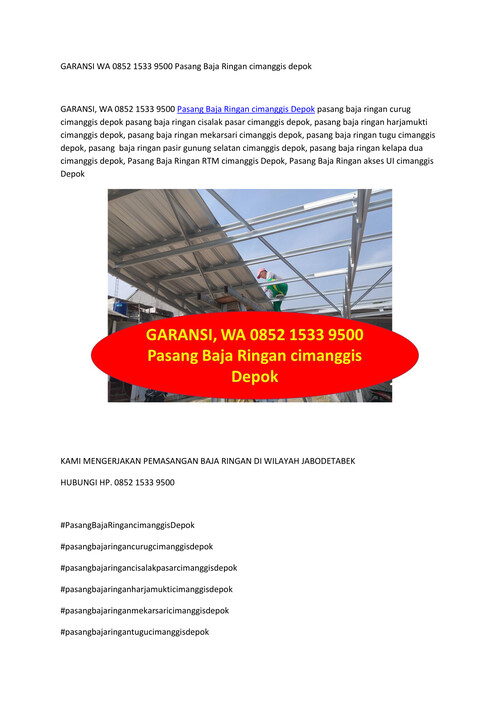 GARANSI WA 0852 1533 9500 Pasang Baja Ringan cimanggis depok