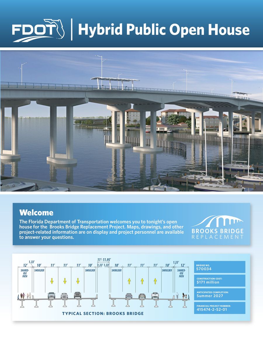 Brooks Bridge Hybrid Public Open House Brochure by FDOT District Three ...