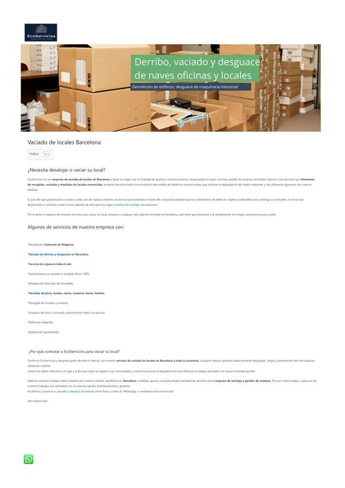 Vaciado locales Barcelona ✔️ Vaciar oficinas_ naves_ fábrica