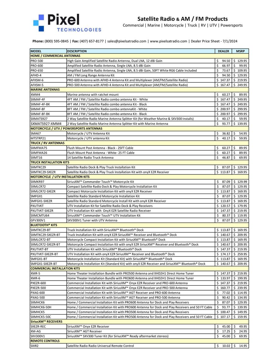 Pixel Dealer Price Sheet Q3 2024 by Matt Moffett - Flipsnack