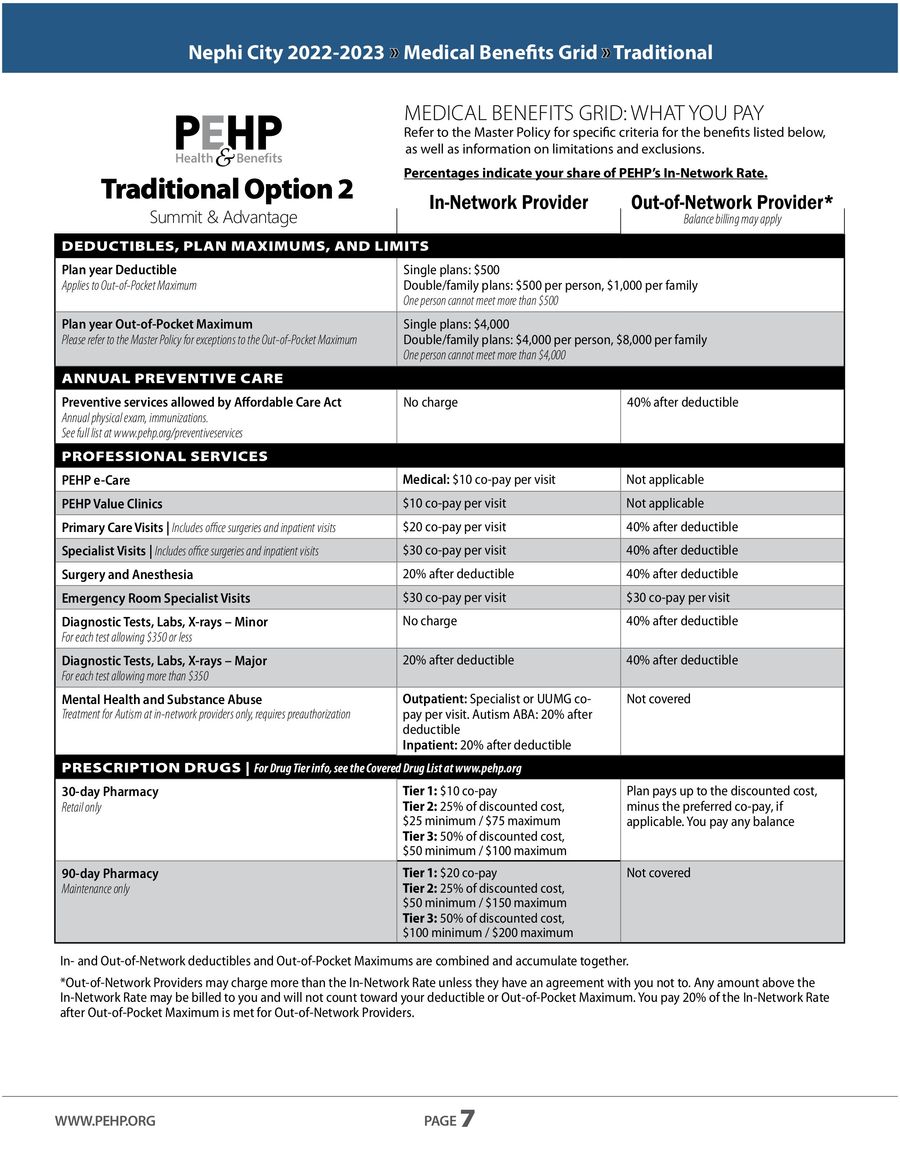 Nephi City Traditional 500 Summary 2022 by GBS Benefits