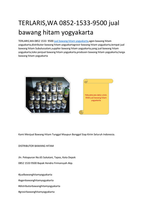 TERLARIS,WA 0852-1533-9500 jual bawang hitam yogyakarta