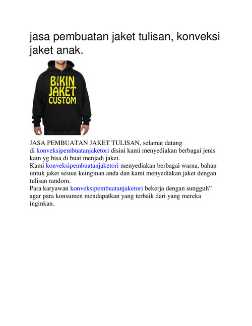 jasa pembuatan jaket tulisan