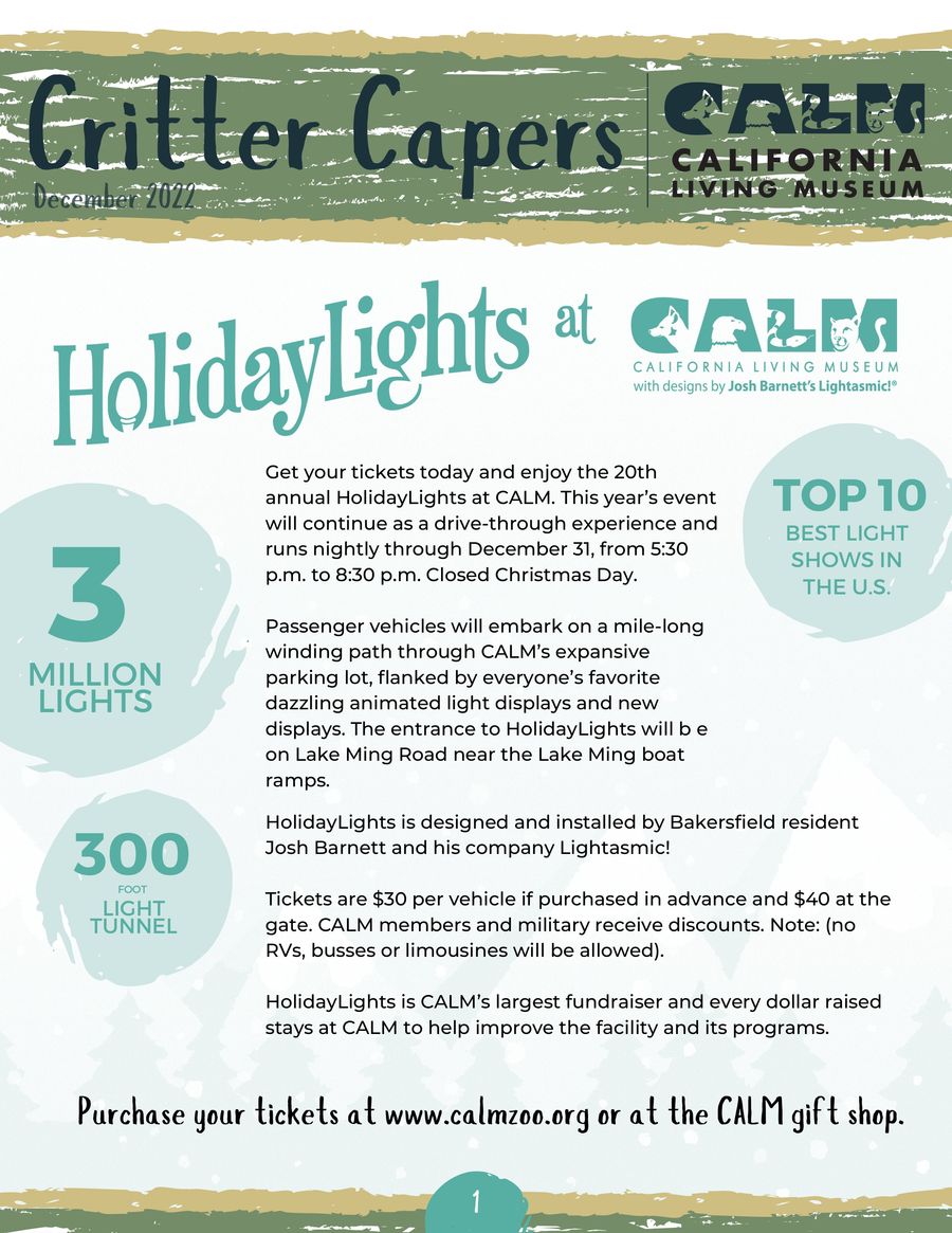 DECEMBER 22 CALM Critter Capers by KCSOS Flipsnack