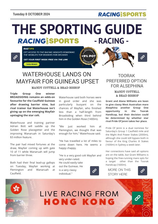 The Sporting Guide - Racing & Sports - 8 October 2024 by Racing and Sports
