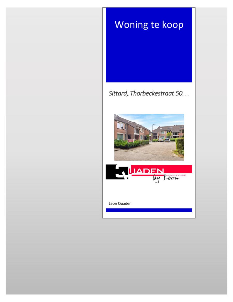 Sittard, Thorbeckestraat 50 te koop Quaden Makelaars Boekje by Leon