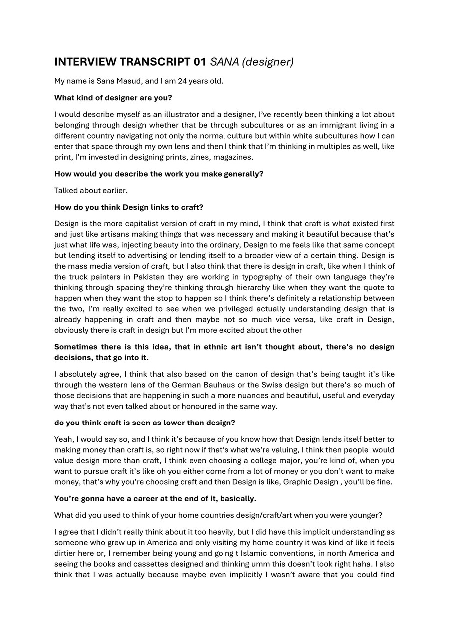 INTERVIEW TRANSCRIPT 01 SANA by Maryam - Flipsnack