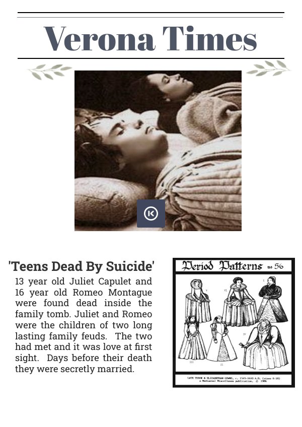 Romeo and Juliet newspaper by Christopher Ortiz Flipsnack