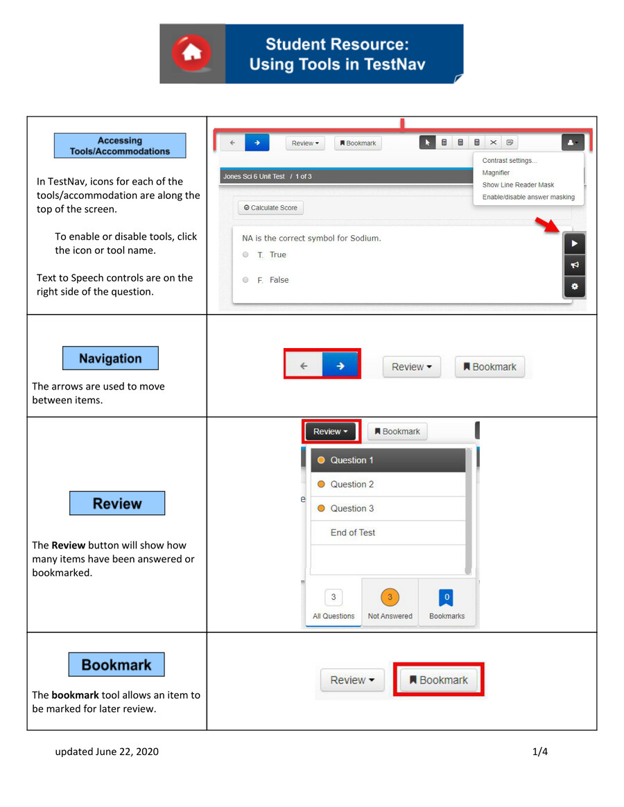 Student Resource Using Tools in TestNav by Northside ISD Flipsnack