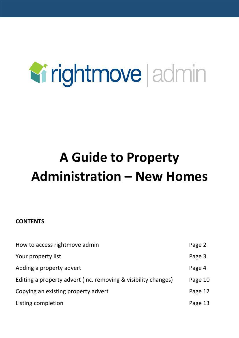 A Guide to Property Administration Rightmove Admin New Homes by