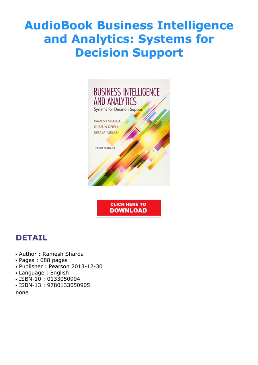 AudioBook Business Intelligence and Analytics: Systems for D by ...