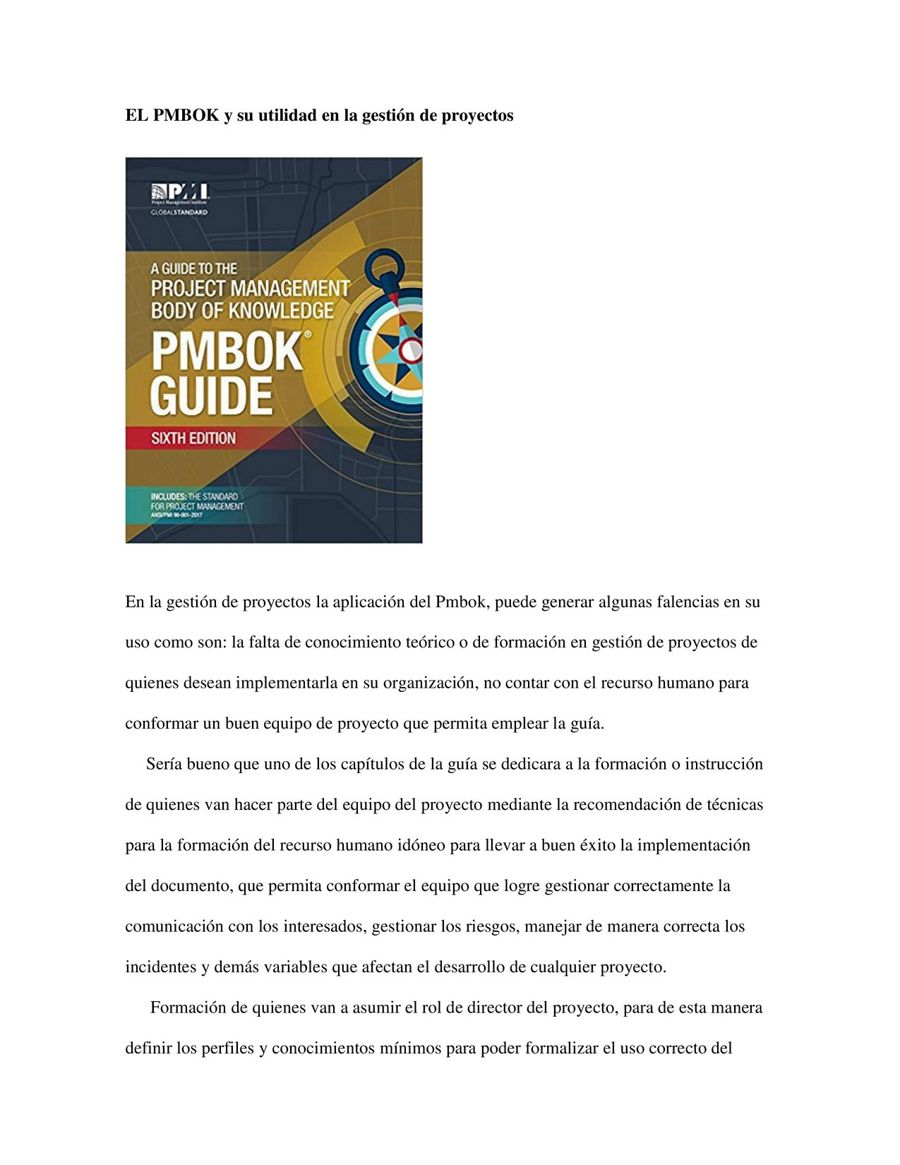 EL PMBOK y su utilidad en la gestión de proyectos by wilson49 - Flipsnack