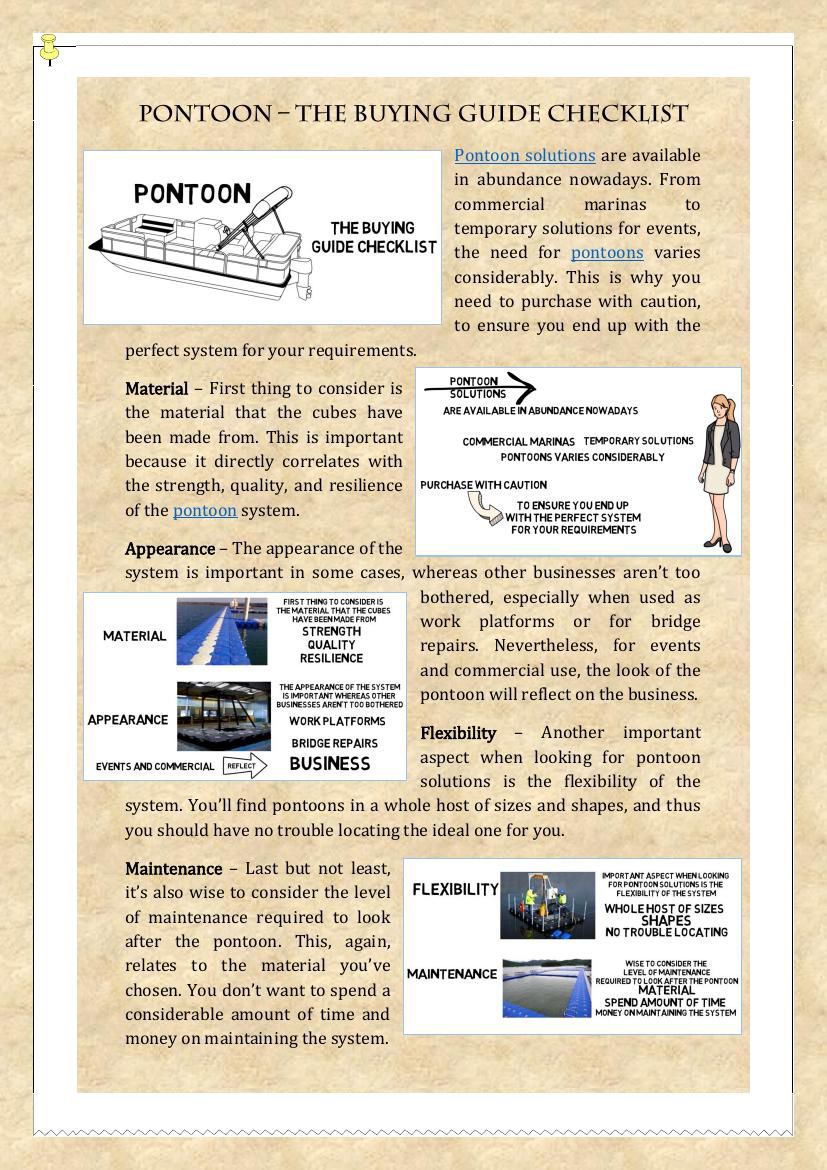 Pontoon – The Buying Guide Checklist by Adam Chanso - Flipsnack