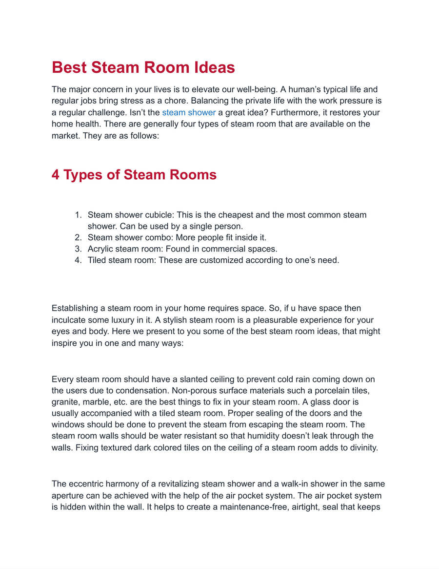 Best Steam Room Ideas by Troy Remington Flipsnack